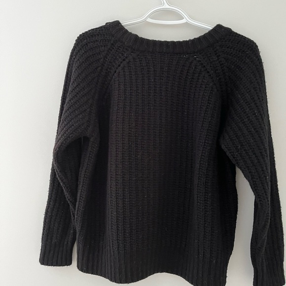Ganni 100% Wool Black Ribbed Crew Neck Sweater XS - Picture 4 of 6